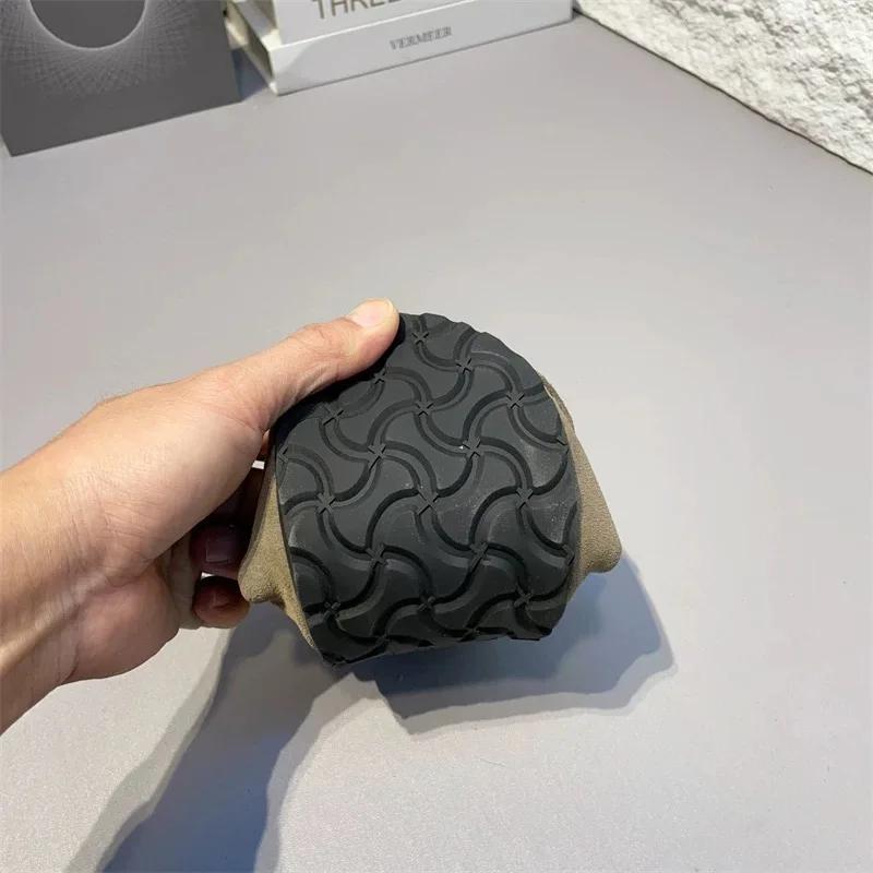 Fashion Women's Baotou Slippers Spring New Round Head Deep Mouth Metal Buckle Soft Sole Non-slip Flat Shoes