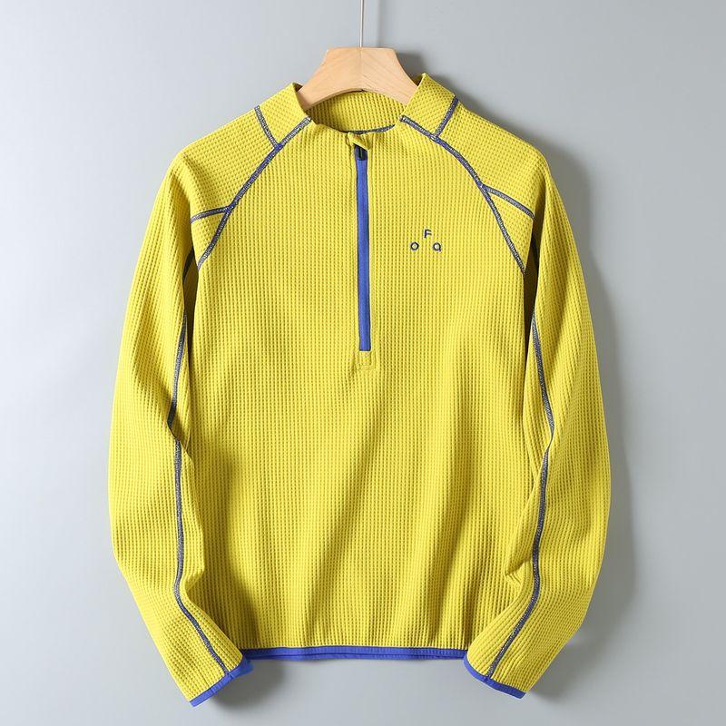 Original Factory Surplus Outdoor Mountain-Style Couple's Half-Zip Design Color-Blocked Contrast Stitching Sports Long-Sleeve Base Layer T-Shirt