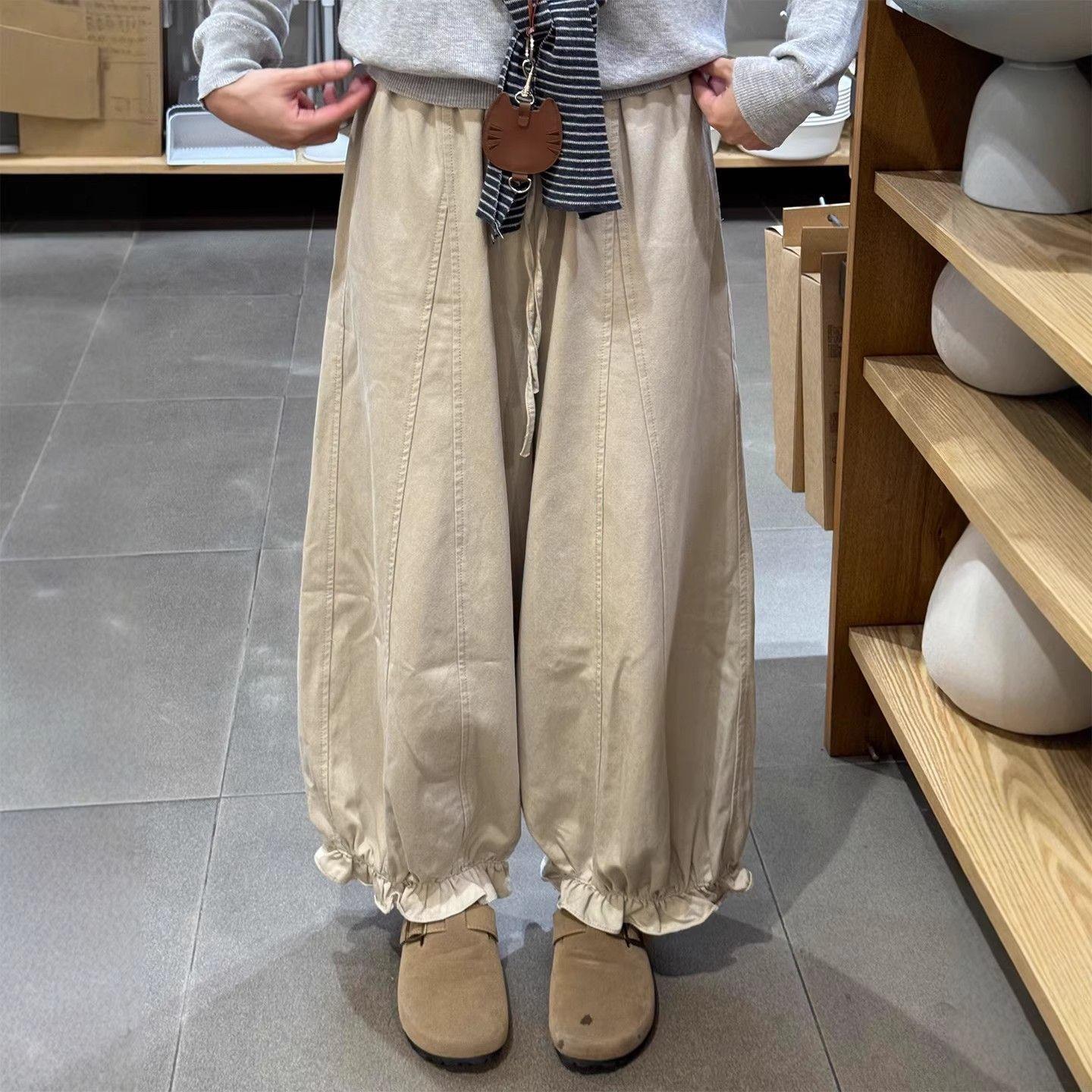

2026 Women s High Waist Plus Size Casual Loose Bloomers - American Style Wide Leg Lantern Pants S 70-95 lbs