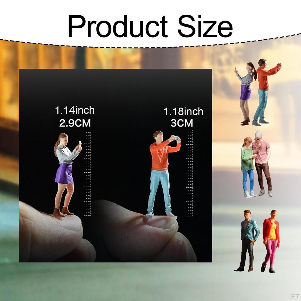 2 Pieces 1/64 People Figures Miniature Diorama Desk Decor Collectibles Crafts