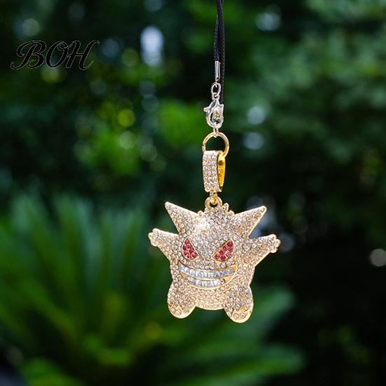 Three Dimensional Mirror Ornament Bling Car Accessories, Cute Rhinestone Devil Rear View Unique Gift for Friends Charm, Halloween Auto Interior