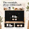 Kitchen Island with Pull-Out Dining Table, Cabinet with Countertop in Light Wood Look, Two Divided Drawers, Doors and Open Storage Compartments, Black
