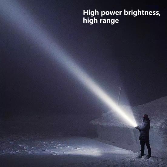 Camping Flashlight High Compact Size Waterproof Brightness Zoomable Long Irradiation Distance Aluminum Alloy