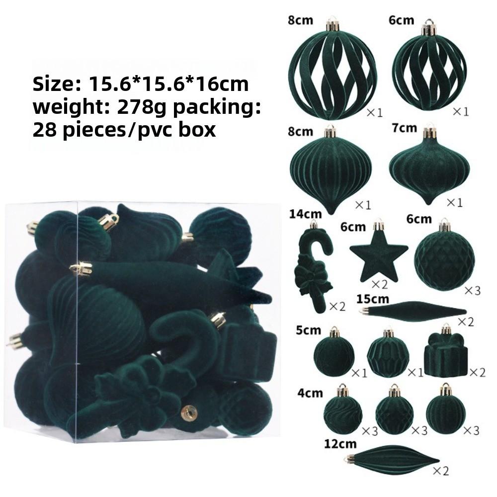 28pcs Special-shaped Xmas Tree Charm Flocked Christmas Supplies  Party Decoration