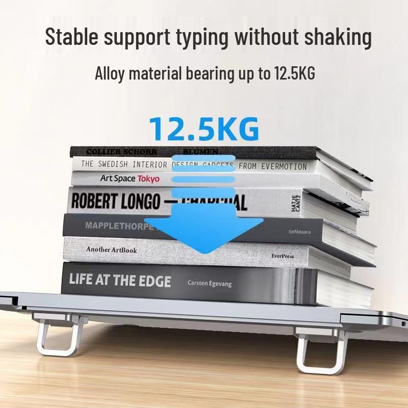 Portable Metal Laptop Stand: Mini Folding Riser & Cooling Bracket Support