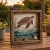 Sea Glass Art Painting with LED Light, DIY Mosaic Arts and Craft Kit, Ocean Themed Painting Kit, Beach Art Kit for Home Office Bookshelf Decoration