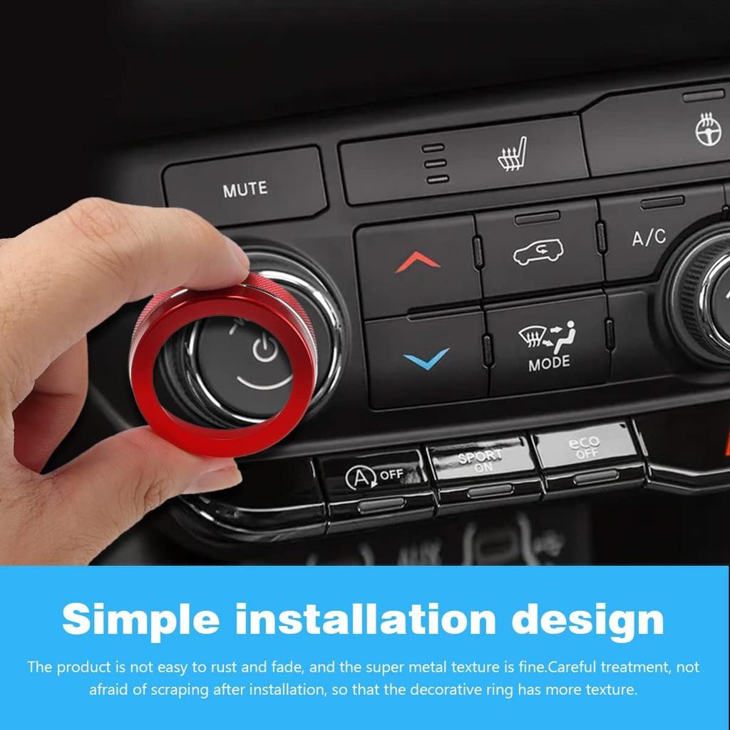 Auovo Volume Knob Tune Knob Air Conditioner Knob Covers Compatible for Durango 2021 2022 2023 2024 Car Interior Trim Decorations Air Conditioner
