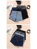 Women's High Waist Black Denim Shorts - 2025 Korean Style, Elastic, Slimming, Rolled Hem, Trendy Summer Hot Pants