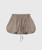 Kwinseulaebis Pumpkin Check Banding Balloon Mini Skirt