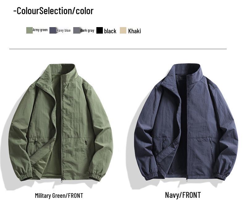 M-8XL Men's Casual Stand Collar Jacket - New Spring/Autumn Style, Big Size, Trendy Loose Fit