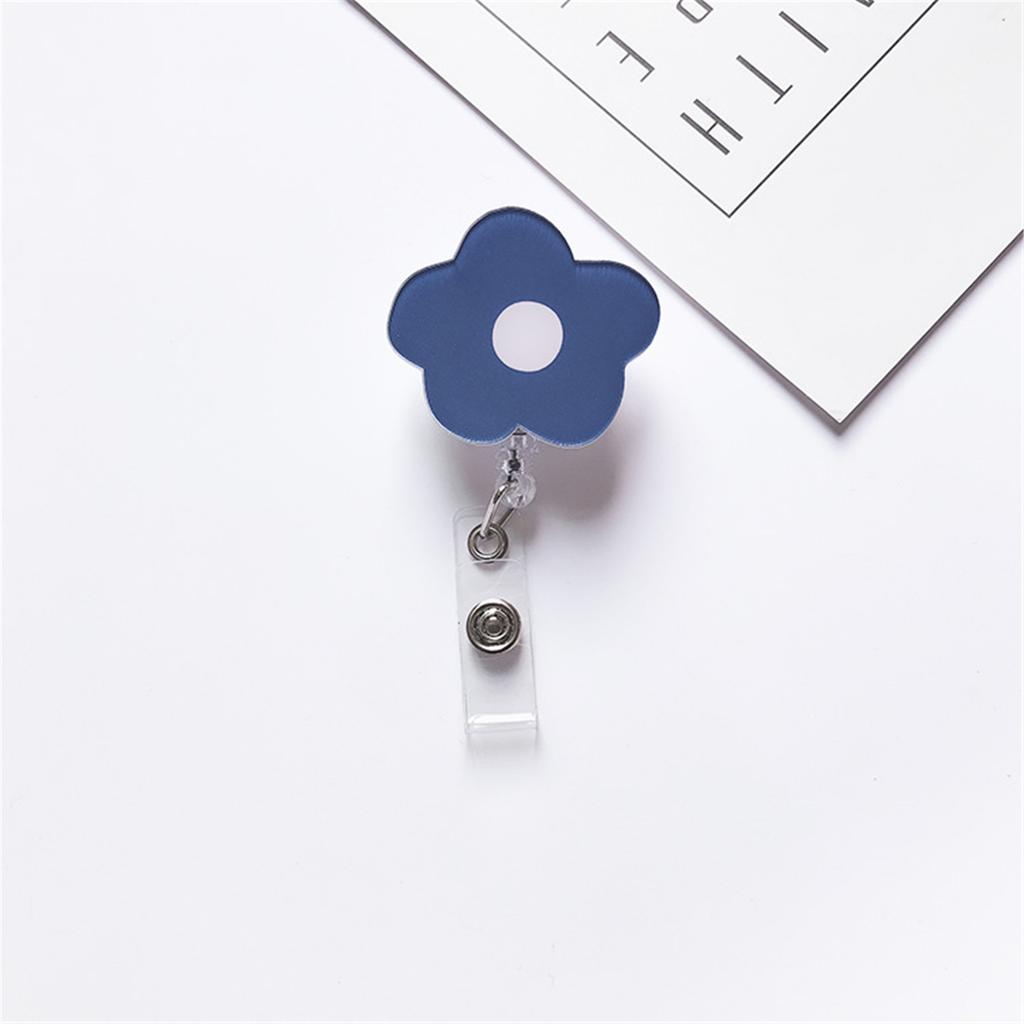 JESJELIU Flower Retractable Nurse Chest Badge Reel Clip Holder Students Doctor Work ID Card Holder Keychain Gifts Accessories