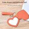 Rotate Small Mirror PU Leather Pendant PU Leather Colorful Love Keychain  Valentine's Day Gift