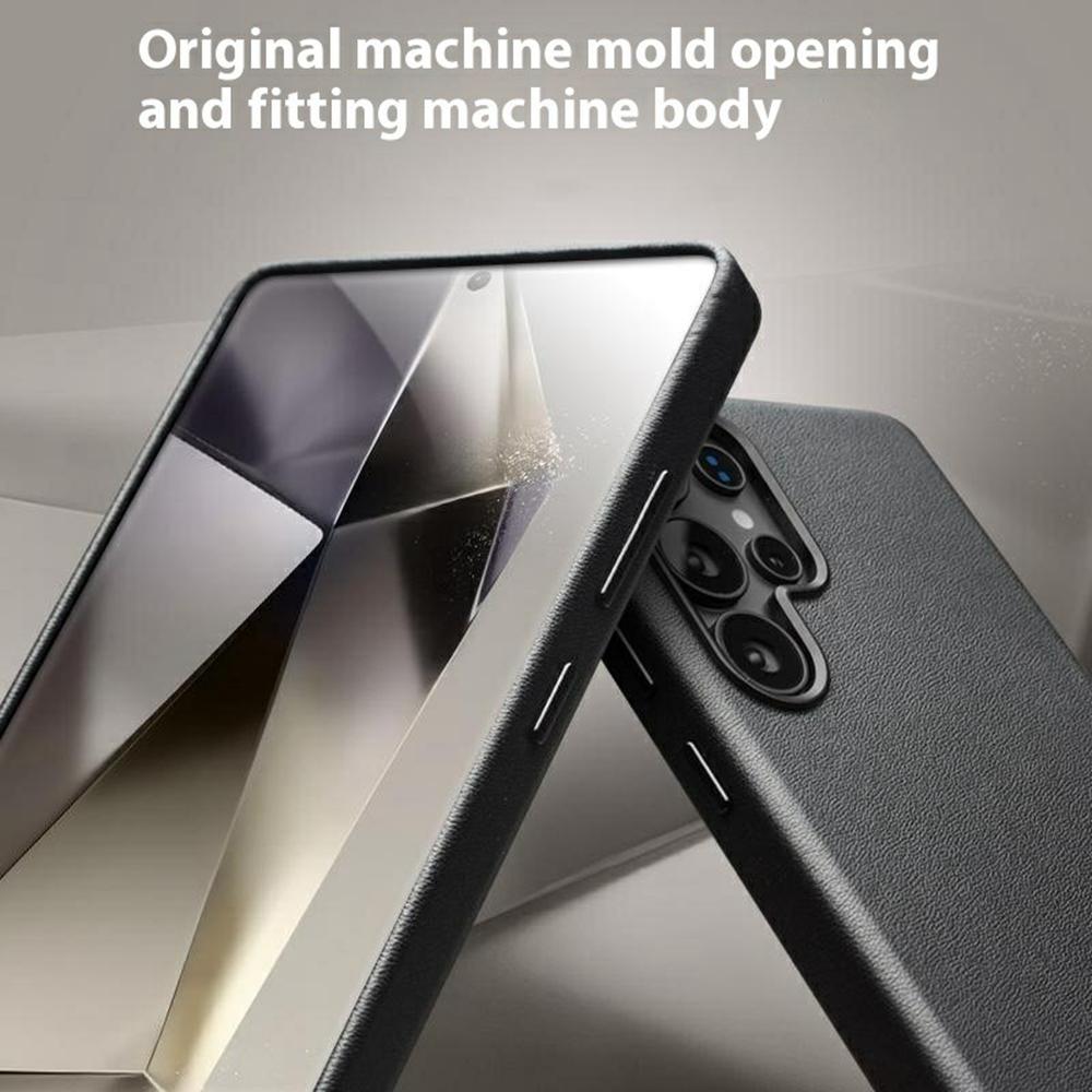 QIALINO For Samsung Galaxy S25 Ultra Magnetic Case Genuine Cow Leather PC Phone Back Cover