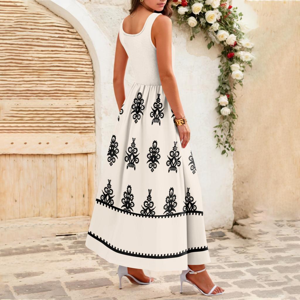 Women's Flowing Dresses Women's Summer Dresses Casual  Long Dresses Cute Floral Long Dresses