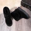 Snow Boots, Women's Fur and Fur Integration, Winter New Fleece Thickened Cotton Boots, Flat Soles, Warm Cotton Shoes, Women's Middle Weight