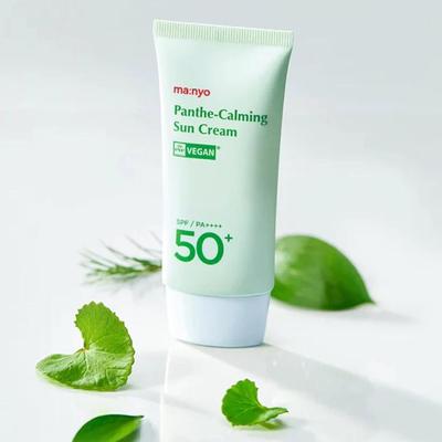 Manyo Factory Panthe-Calming Sun Cream SPF50+ PA++++, Protezione solare fisica, Idratante, Cosmetici coreani, Kbeauty, campione