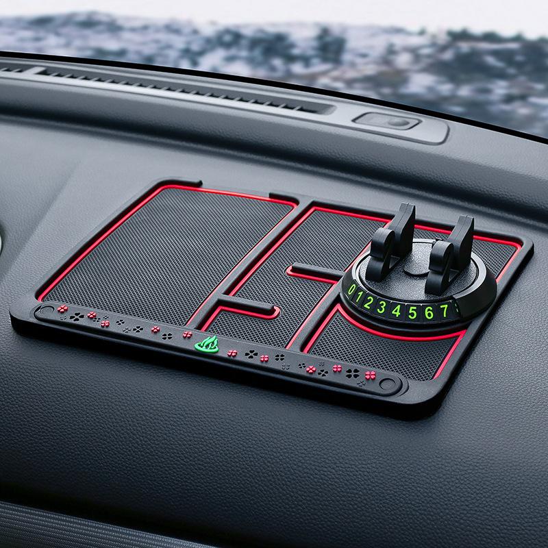 4 In 1 Car Anti-Slip Mat Silicone Dashboard Sticky Non-Slip Phone Holder Mat