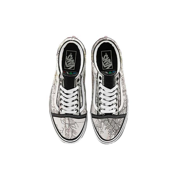 Vans MOCA X Old Skool Frances Stark Maps Unisex Sneakers White VN0A5KRF94H