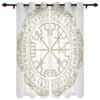 Carved Mandala Flowers Abstract Design Circles High Shading Window Drapes Scenic Blackout Drape ideal for Living Room Ornamental