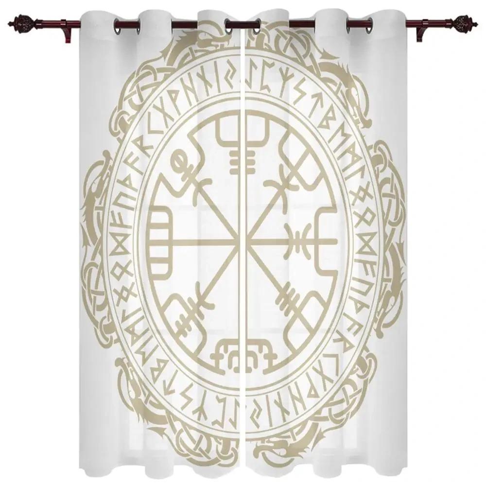 Carved Mandala Flowers Abstract Design Circles High Shading Window Drapes Scenic Blackout Drape ideal for Living Room Ornamental