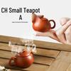Mini Purple Clay Milk Tea Teapot, Decorative Fingertip Pot with Lid and Handle, Tea Pet Accessories, Water Cut Feature