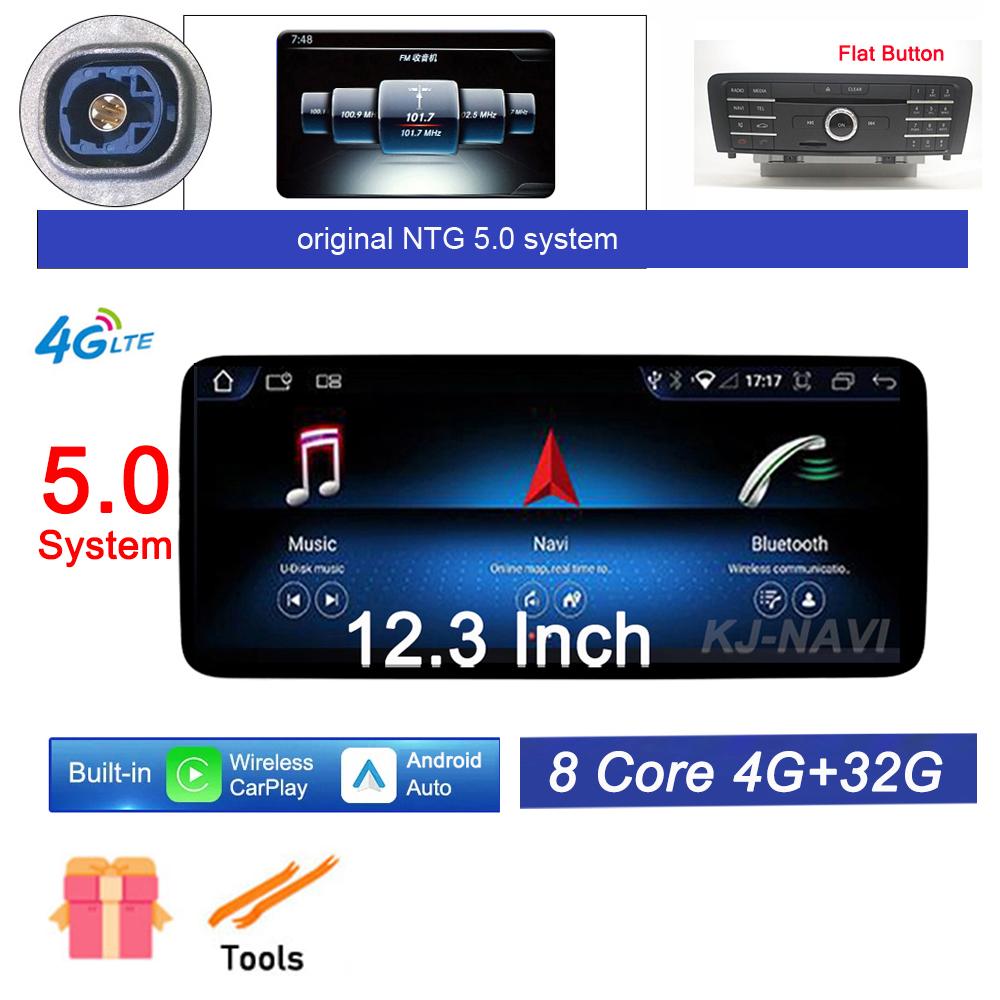New 12.3" Android 14 For Mercedes Benz A Class W176 X117 X156 W463 2015-2018 Car Radio Stereo GPS Navigation Video 4G Lte