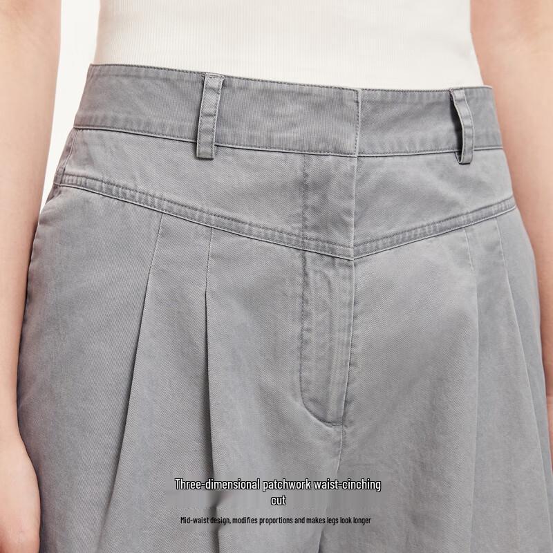 VEROMODA Women's Mid-Waist Pleated Straight-Leg Casual Pants