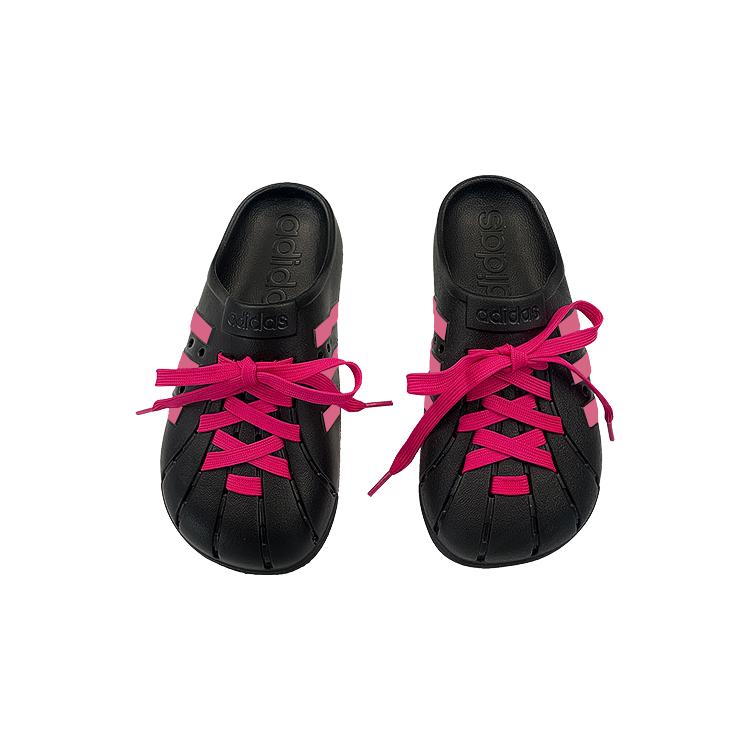 Adidas Adilette Abrasion Resistant Slip Resistant Closed Toe Slippers Unisex Black Pink GZ5886(Team47-)