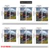 Set Of 2 Flat Printing Drapes Old Steam Train Railway Track Spring Nature Landscape Light Filter Festive Backdrops Curtain Made Polyester