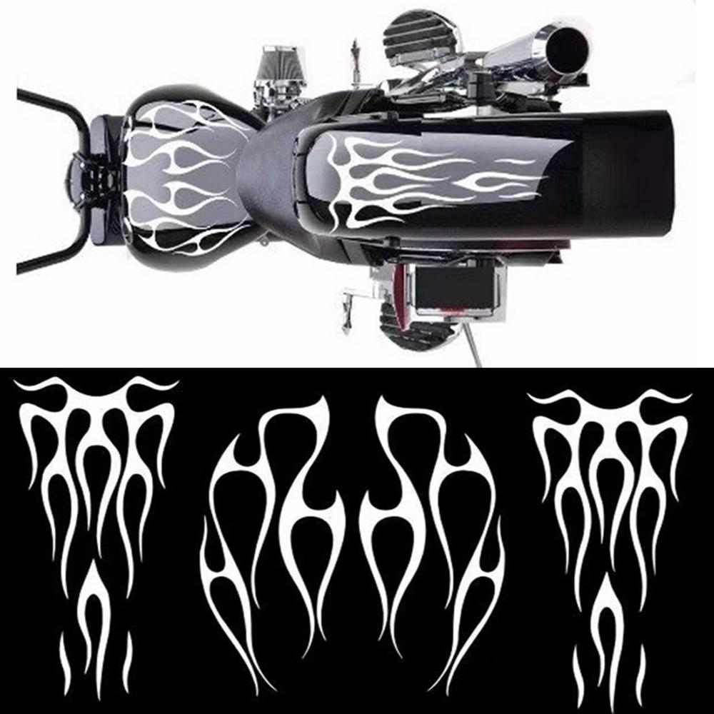 DSYCAR 1Set Motorcycle Flame Stickers Gas Tank Fender Decal Universal Fits All Motorcycle