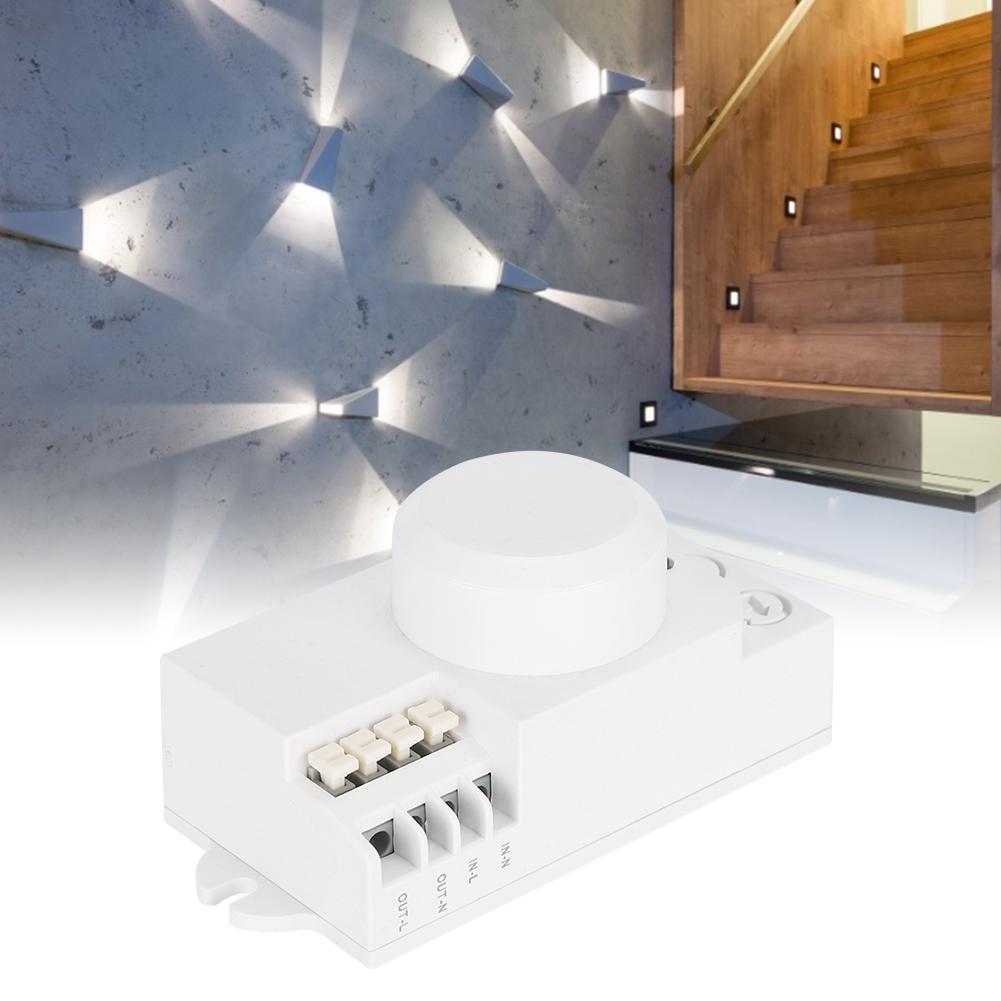 5.8GHz Microwave Radar Sensor Light Switch Adjustable Stairway Ceiling Body Motion Detector