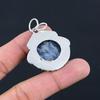Third Eye Chakra Natural Sodalite Bezel Wife Birthday Pendant Sterling Silver