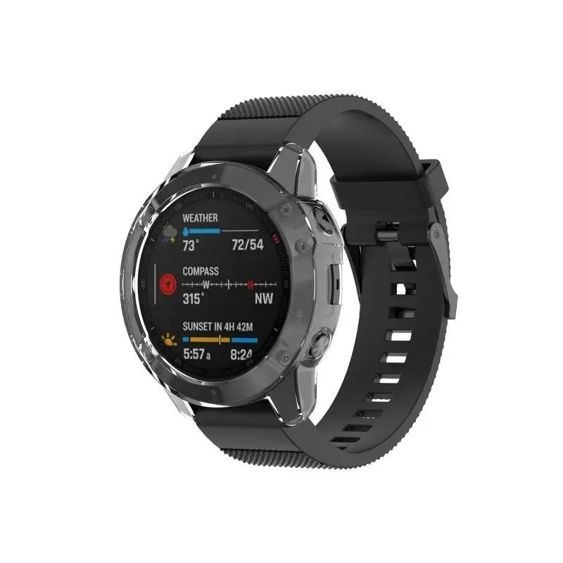 Étui de protection pour Garmin Fenix 7 7S 7X Pro Solar 6 6S 6X Pro TPU Protecteur Transparent Bracelet de Montre Intelligente Pare-chocs en Silicone