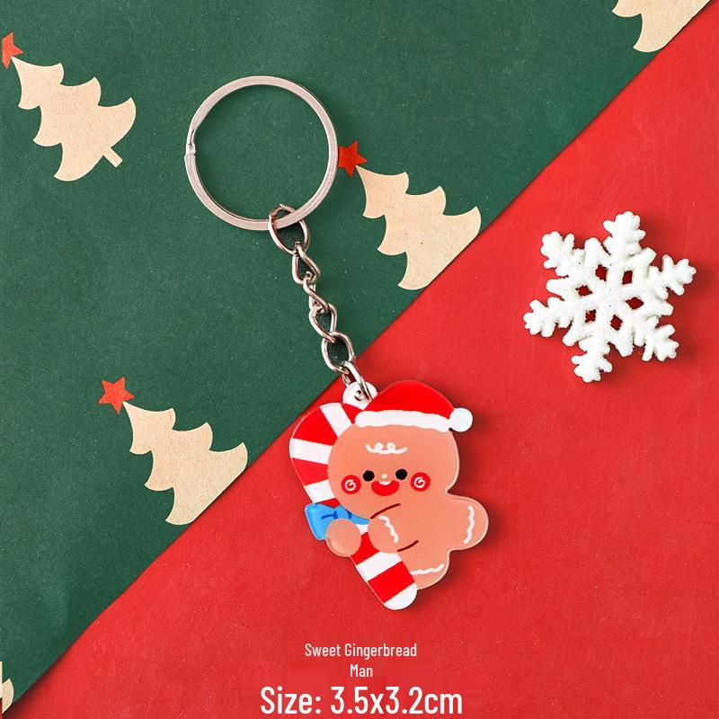 Original Christmas Reindeer Acrylic Keychain - Holiday Bag Decoration & Small Gift Keyring