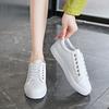 Fashion White Breathable Women Running Shoes New Spring Autumn Embroidered Flower Lace-Up Casual Sneakers Zapatos De Mujer