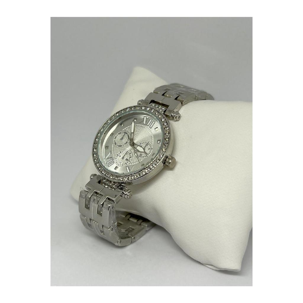 Women's Zircon Stone Silver Wristwatch