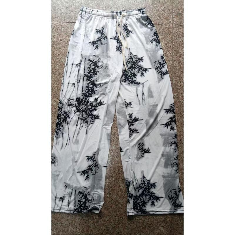 

Брюки Ямамото в стиле ретро тай-дай с принтом тушью и акварелью, из ледяного шелка, с широкими штанинами, универсальные, модные, с высокой талией и стройнящие, до пола Average size (80-70 kg)