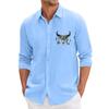 Men's Spring Casual Loose Printed Long Sleeved Shirt Men's Shirt