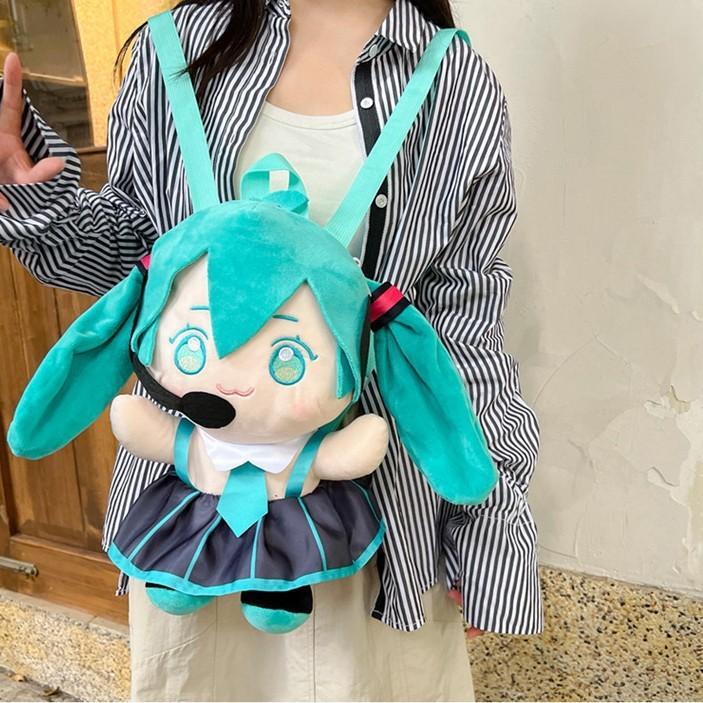 Soft Hatsune Miku Plush Anime Backpack With Breathable Design For Gift Girls