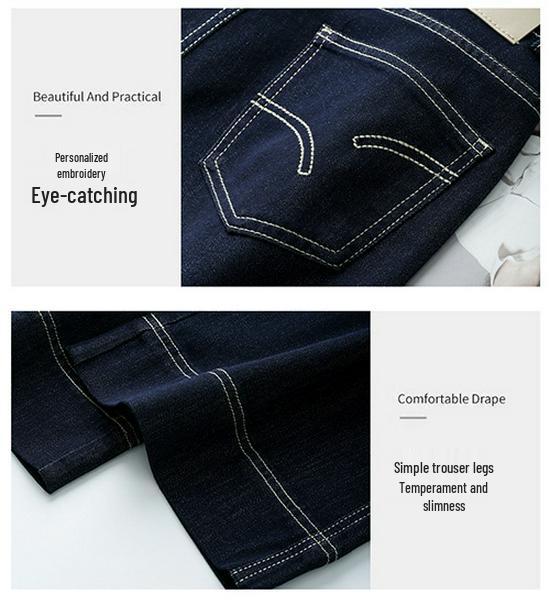 2025 Spring Women's Wide-Leg Denim Jeans - Loose Fit in Blue