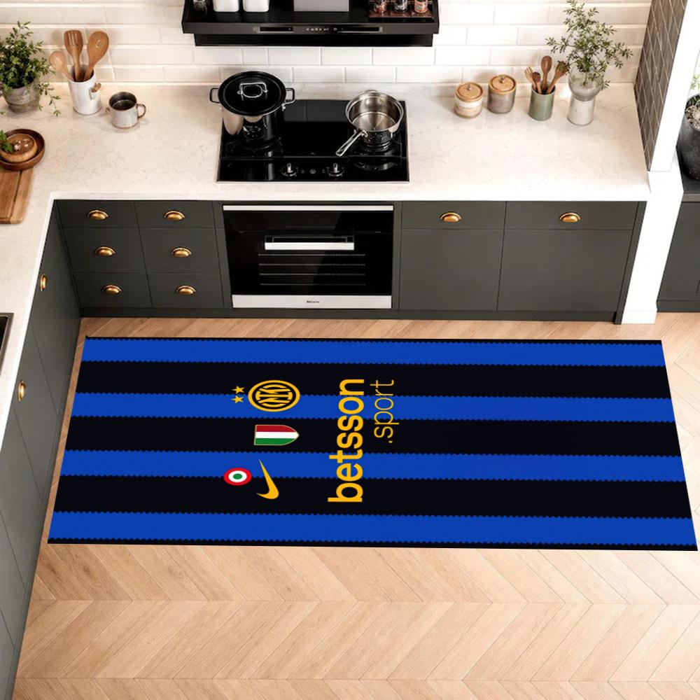 Inter Milan Kitchen Carpet Nonslip Floor Mat Ideal For Indoor And Outdoor Entryway Door Mat Laundry Room Bathroom Foot Mat