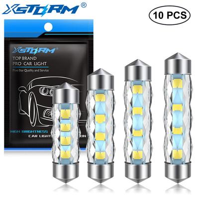 10 vnt. C5W LED automobilio salono kupolo žemėlapio girliandos lemputė 31mm 36mm 39mm 41mm dvipusio apšvietimo numerio lentelės apšvietimas bagažinės lemputės C10W 2835 8SMD 12V DC 6000K balta