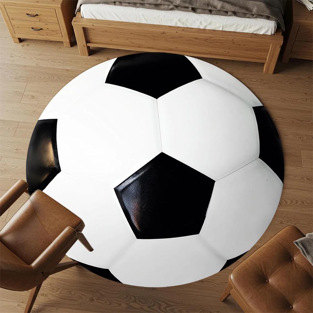 1pc soccer ball Round Chair mat Area Rug - Non-Slip, Floor Mat for Office, Bedroom, and Indoor Decor c1118049