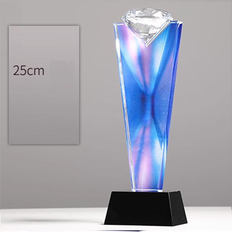 Customized Pentagram Crystal Trophy, Color Printing Prize Sports Movie Award Outstanding Employee Souvenir, Home Decoration, 1Pc