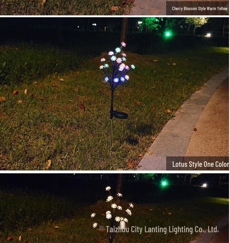 Outdoor Waterproof Solar Cherry Blossom Branch Lights for Garden and Lawn Decoration