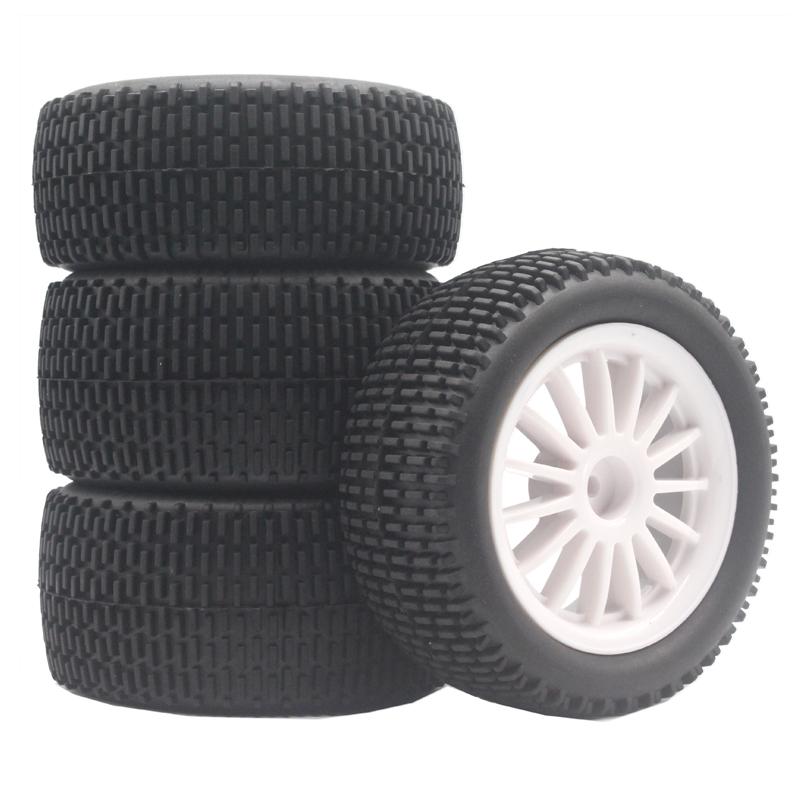 RS Wear-Resistant Off Road Tires Plastic Wheel Rim Rubber Tyre for 1:10 RC Car HSP 94107 94166 94106 94155 Tamiya Wltoys 144001