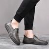 Fashion High Quality Mens Loafers Two Layer Leather Lightweight Slip on Comfy Versatile Men Casual Shoes Breathable Men Driving Footwear