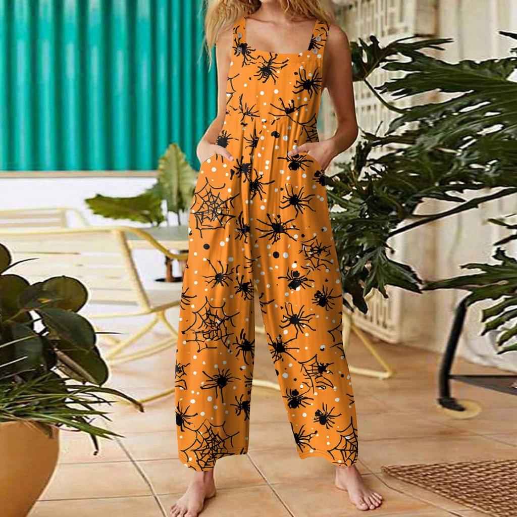 Moda pentru femei St. Salopetă casual largă retro cu bretele, imprimată pentru Ziua Sfântului Patrick