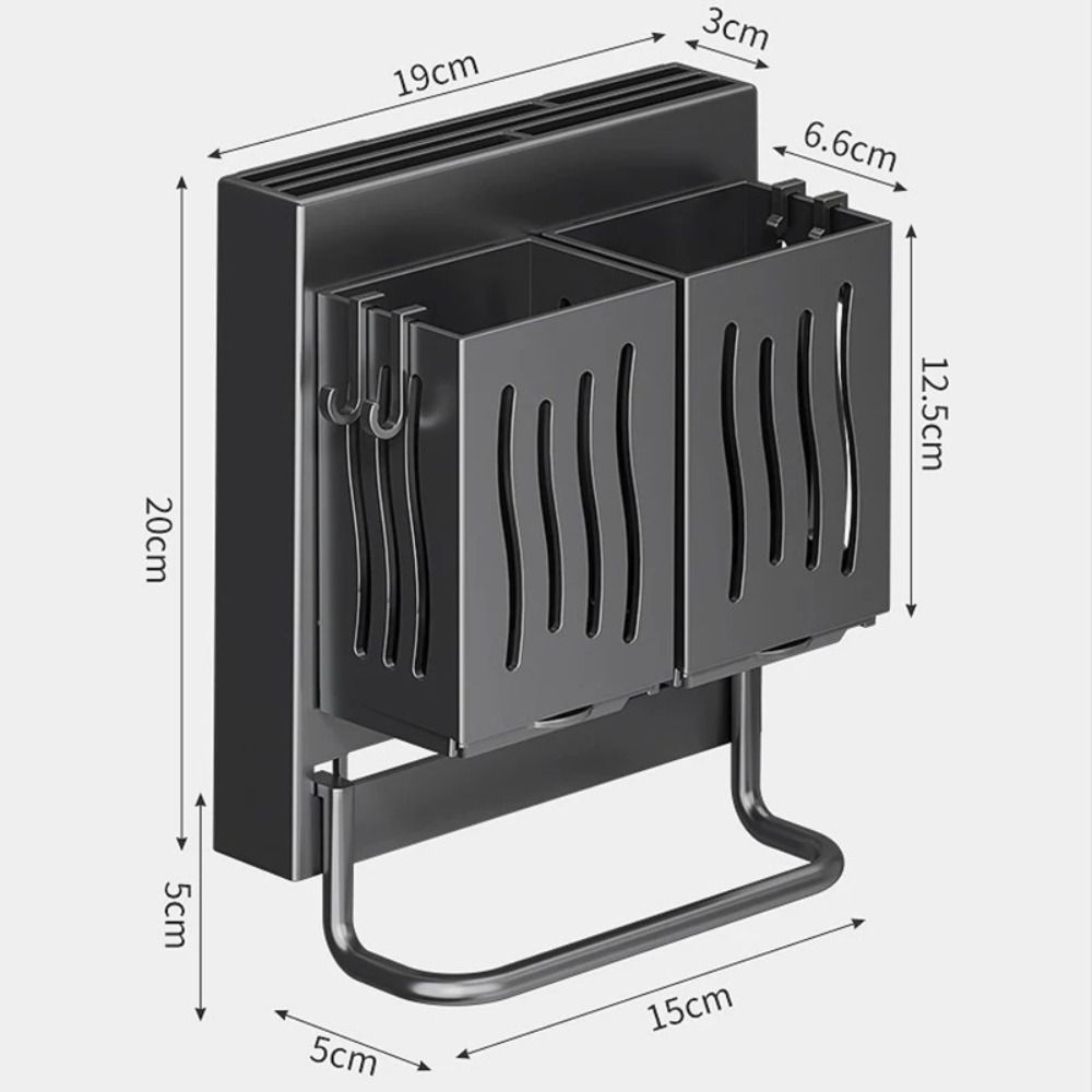 Wall-Mounted Kitchen Utensil Rack Punch Free Chopstick Barrel  for Kitchen