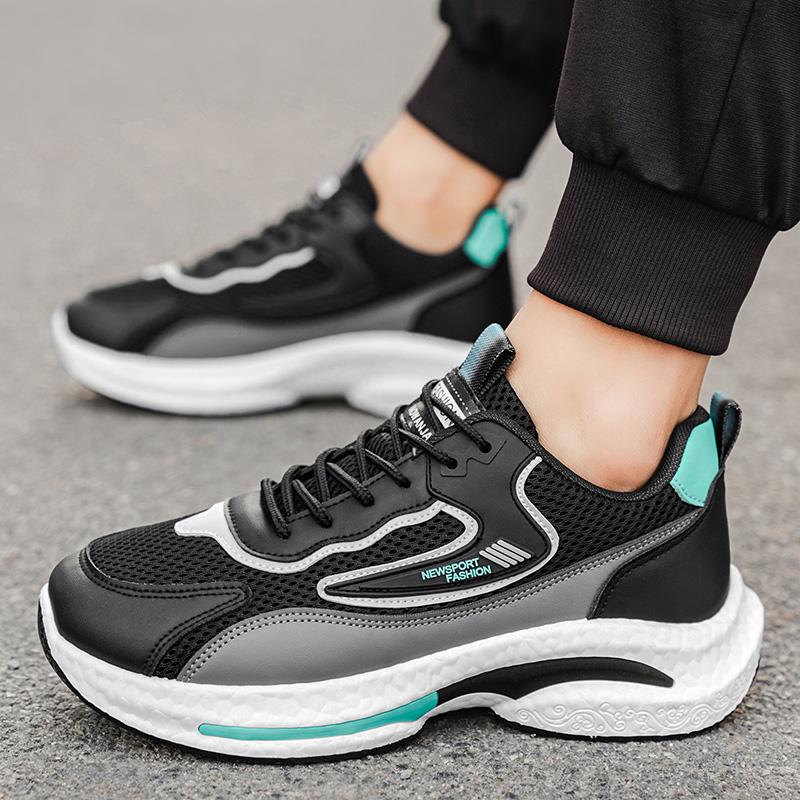 New Trendy Men'S Sports Shoes Cushion Running Sneakers Outdoor Leisure Walking Jogging Trainers Soft Sole Breathable Footwear